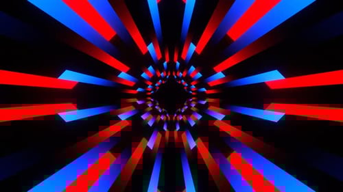 Red And Blue Colored Lines Movement Background Vj Loop In 4K