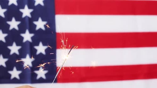 American Independence Day, Patriotism, Holidays and People Concept - Close Up Of