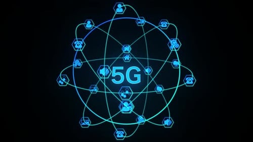 Futuristic 5G Global Network Connection Animated Background