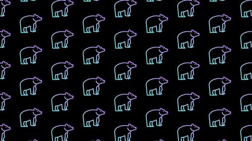 Bear Black Animated Loop Background 4K