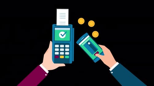 Animated Flat Design Contactless Payment Transaction
