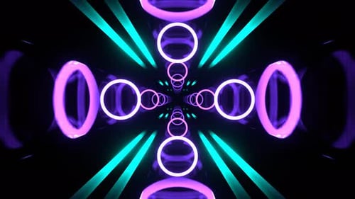 Purple And Turquoise Fluorescent Abstract Tunnel Background Vj Loop In 4K