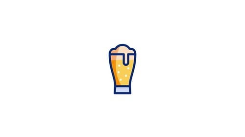 Flat Design Animated Beer Glass Icon