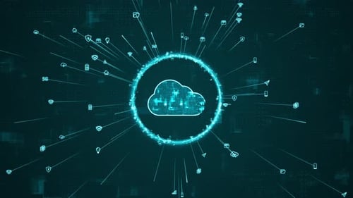 Futuristic Cloud Computing Network Connection with Data Flow