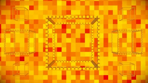 Animated Geometric Block Cubes Rotating Background Loop