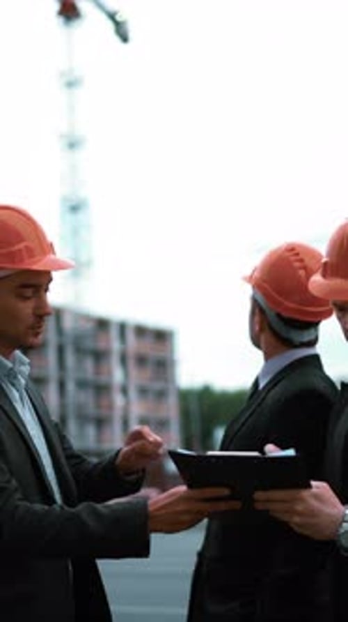 Vertical of Customers Sign Architect Project on Text Pad