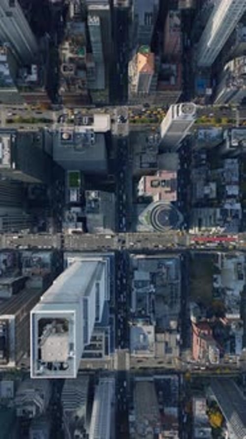Vertical Footage Showcases Breathtaking Views of Manhattan New York City Skyscrapers in Slow Motion