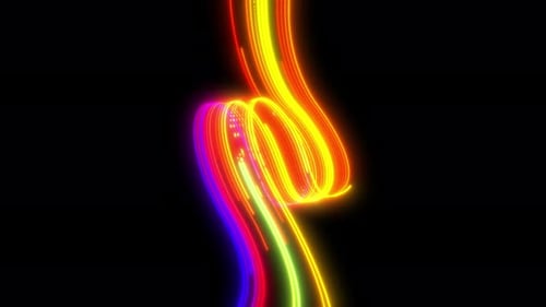 Dynamic Flowing Neon Light Trails Abstract Background Animation