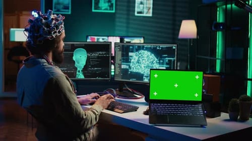 Neuroscientist Uploads Brain Into Cyberspace Using Green Screen Laptop