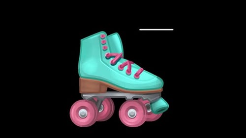 Animated Retro Roller Skate Spinning Graphic