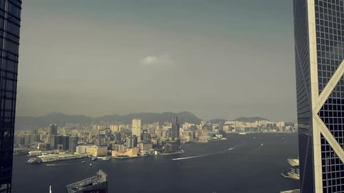4k video footage of a beautiful coastal city at sunset