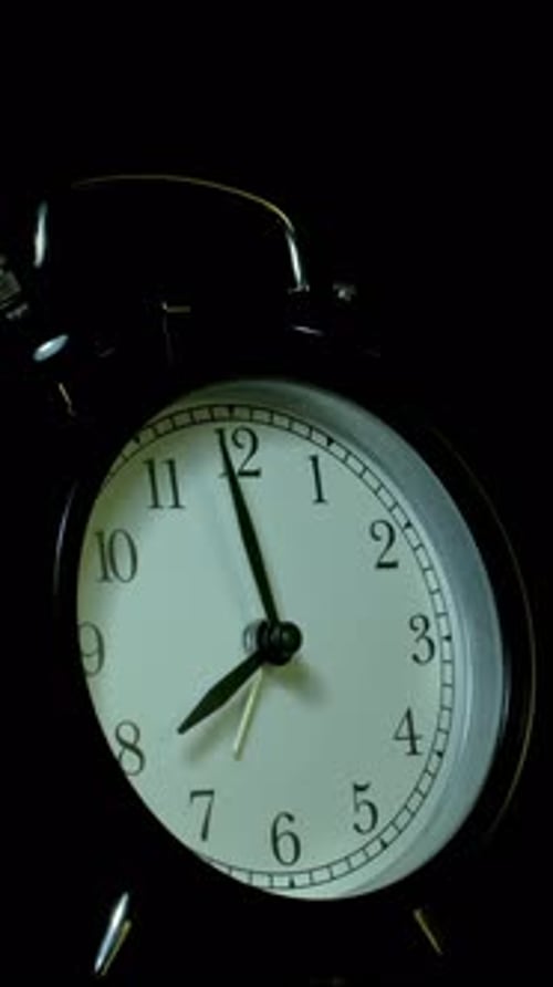 Alarm Clock Time Lapse on Black Background
