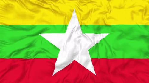 Myanmar Flag Waving Loop