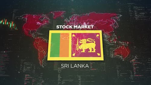 Sri Lanka Stock Market Chart Background With Flag