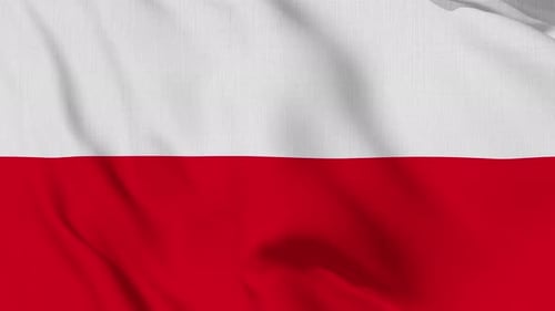 Realistic Waving Poland Flag Seamless Loop