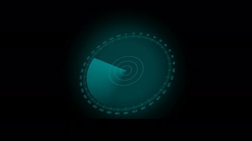 Animation de recherche 3D Rader. Les ondes du signal de la technologie Rader Hud
sont animées.