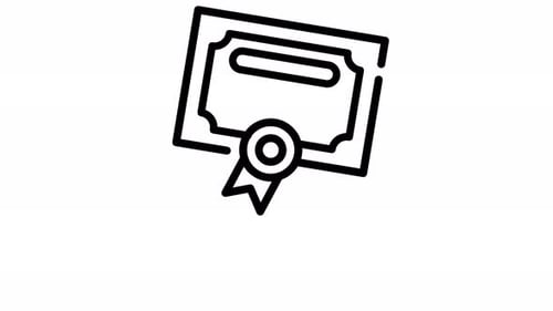 Animated Minimalist Certificate Line Icon Loop