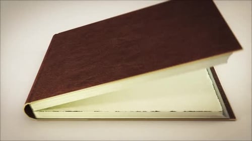Realistic Book Opening Animation with Blank Page Reveal