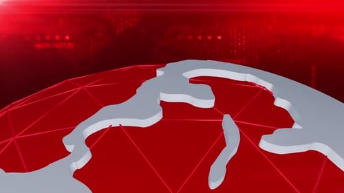 3D Globe News Background Red V2