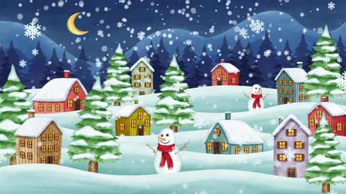 L'hiver arrive Paysage du village