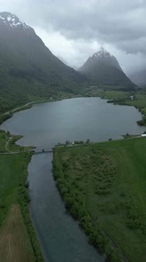 Misty Fjord Landscape in South Norway