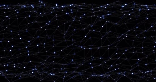 Abstract animation motion design with beautiful glowing shiny bright triangles with lines triangulat