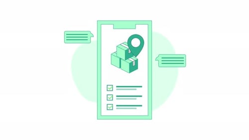 Animated Delivery Tracking App on Mobile Phone Screen