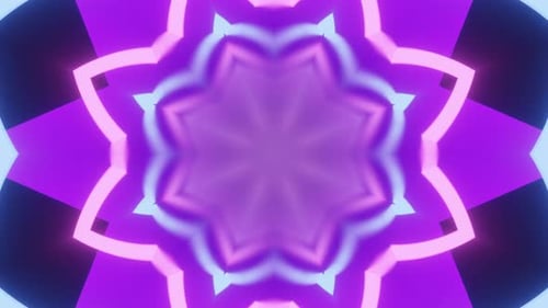 Abstract Neon Geometric Kaleidoscope Loop Background