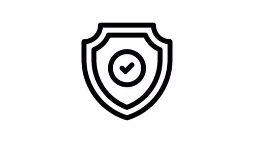 Animated Security Checkmark Shield Line Icon Reveal