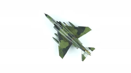 Rotating Airplane Phantom Fighter Top View.