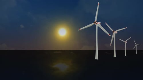 Gerador de energia agrícola de turbina eólica na paisagem natural para produção de energia verde renovável é