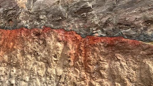 Diffrent layers in rock wall in Gran Canaria