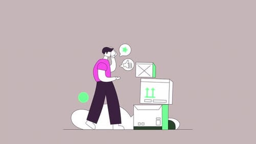 Modern Flat Design Animation: Customer Feedback and Delivery Concept