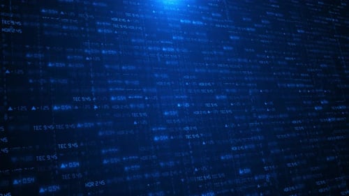 Fondo de tecnología Blue Abstract Matrix. Tecnología Blockchain, Conexiones de red, Ciberseguridad digital