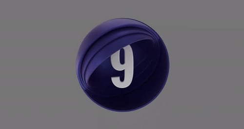 Paquete de animación 3D de nueve números en bucle