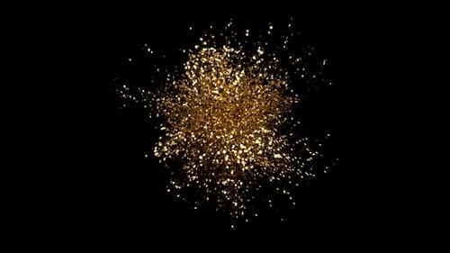Golden Glitter Particle Burst Reveal Transition