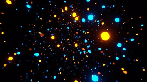 Orange And Blue Chaotic Particle Motion Background Vj Loop In 4K