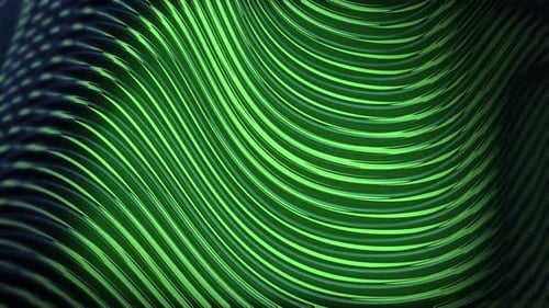 Looping Metal Wave Background Green 4K