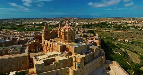 Aerial View of Mdina A Beautiful Historic City with Centuries of History and Stunning Views of Malta