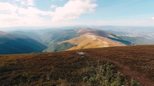 Beautiful Landscape in the Peak Carpathians Mountains on Sunny Day