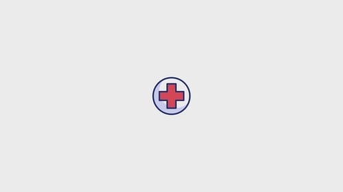 Flat Design Medical Cross Icon Animation Reveal