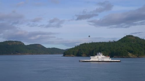 Queen of Cumberland BC Ferries vehicle and passenger ferry near Mayne Island Georgia Strait, BC. Zoo