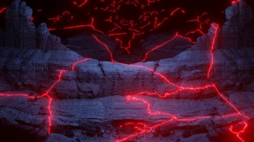 Mountains Cave Lava Loop VJ