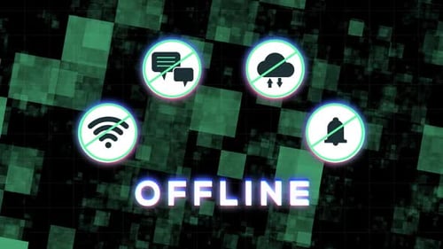 Offline Neon Technology Icons Animation