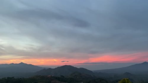 Mountain Landscape at Colorful Sunrise or Sunset