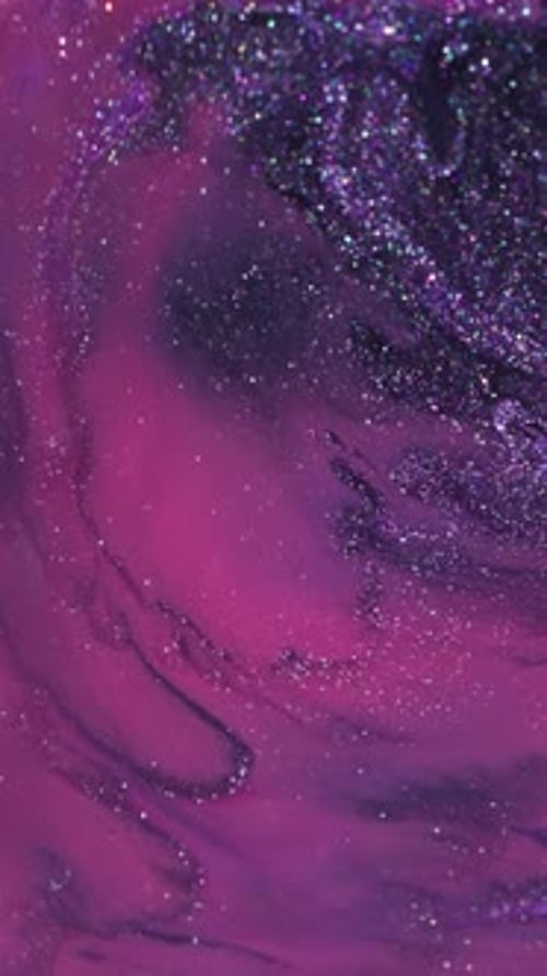 Vertical Flow Stream Ink Glitter Sparkling Droplets Shimmer