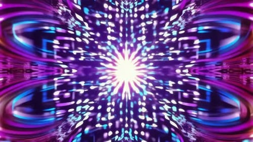 Abstrakter leuchtender lila Kaleidoskop-Bewegungshintergrund