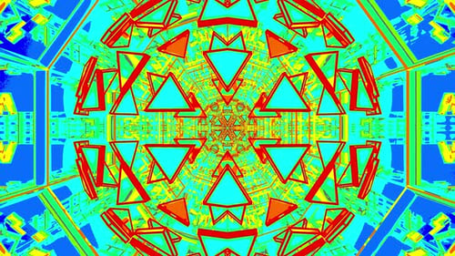 Mirrored False Colored Kaleidoscope Tunnel Vj Loop Background