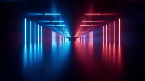 Abstract neon tunnel.