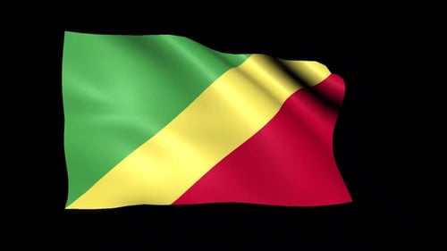 Republic of the Congo Flag Waving Seamless Loop Animation